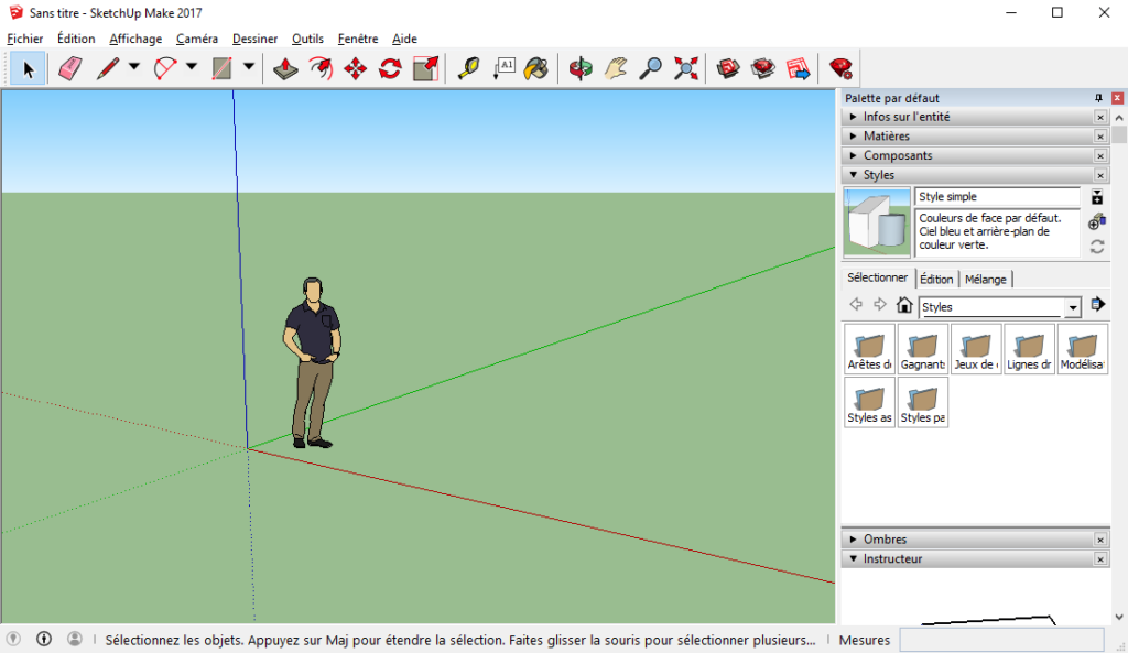 Interface SketchUp Make 2017